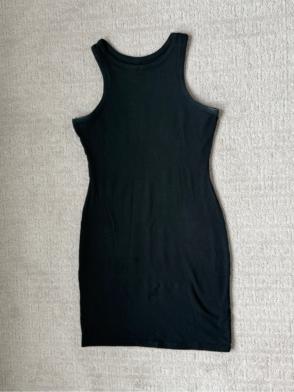 Sleek Black Ribbed Tank Dress - Women